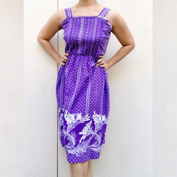 Vintage Dresses & Skirts - 3/$20 Vintage 1980s purple midi day dress